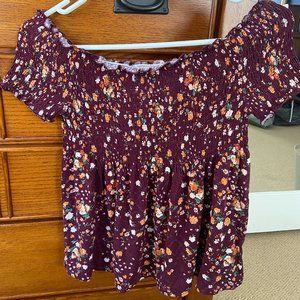 No Boundaries Babydoll Floral Crop Top